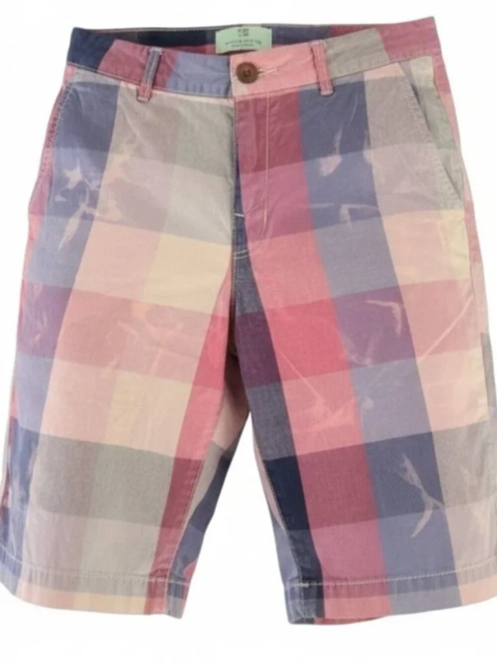 SCOTCH SHRUNK Plaid Bermuda Board Shorts Boys 10 12 152 Bleached Preppy